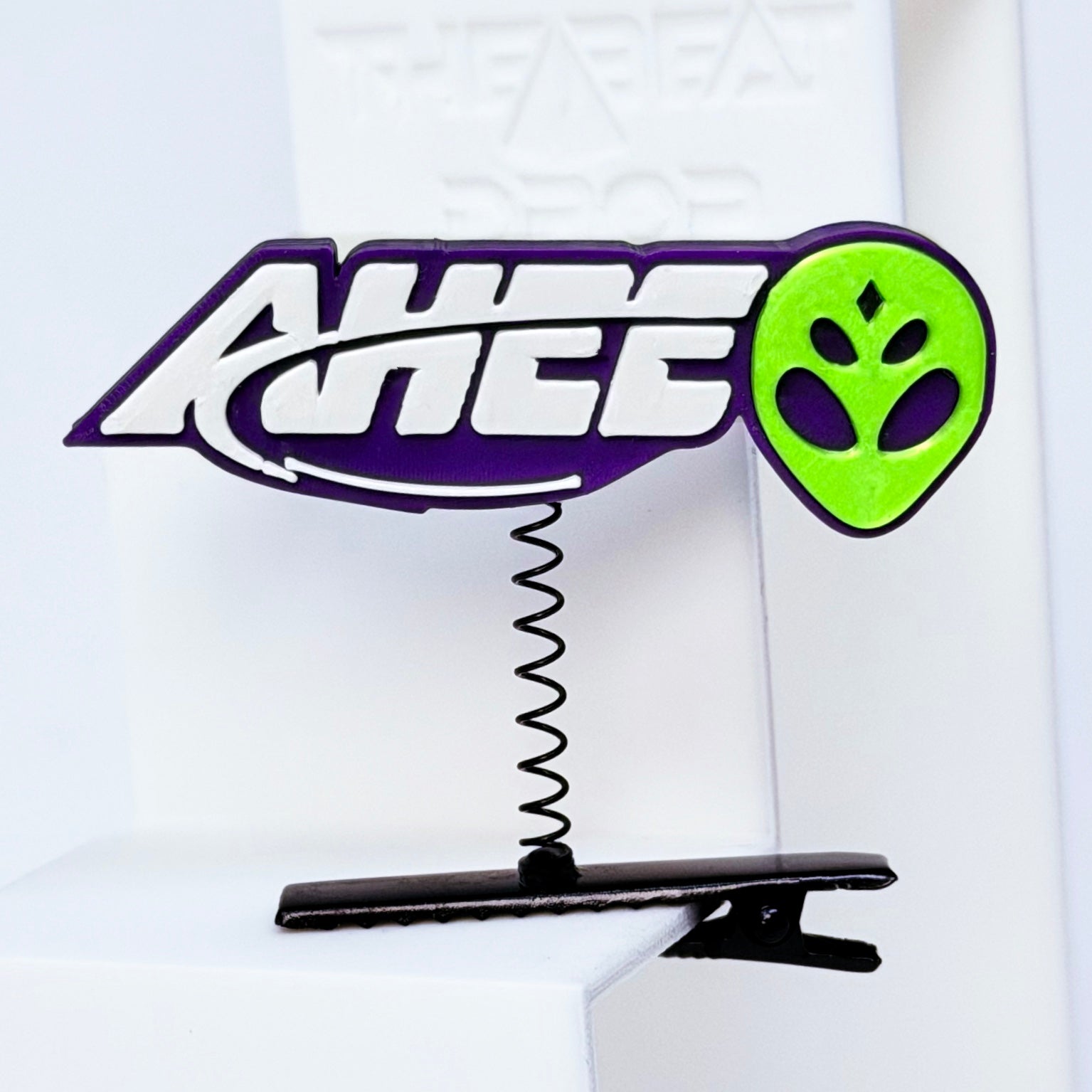 AHEE Alien Rave Sprout purple color 3D printed festival hair clip with spring clip