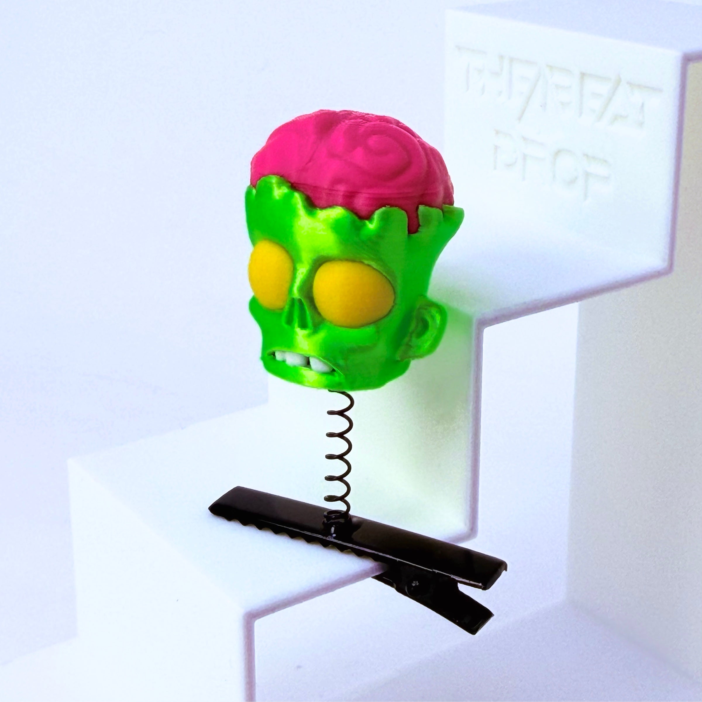 Apocalypse Zombie rave sprout side view — EDM bass music festival hair clip accessory