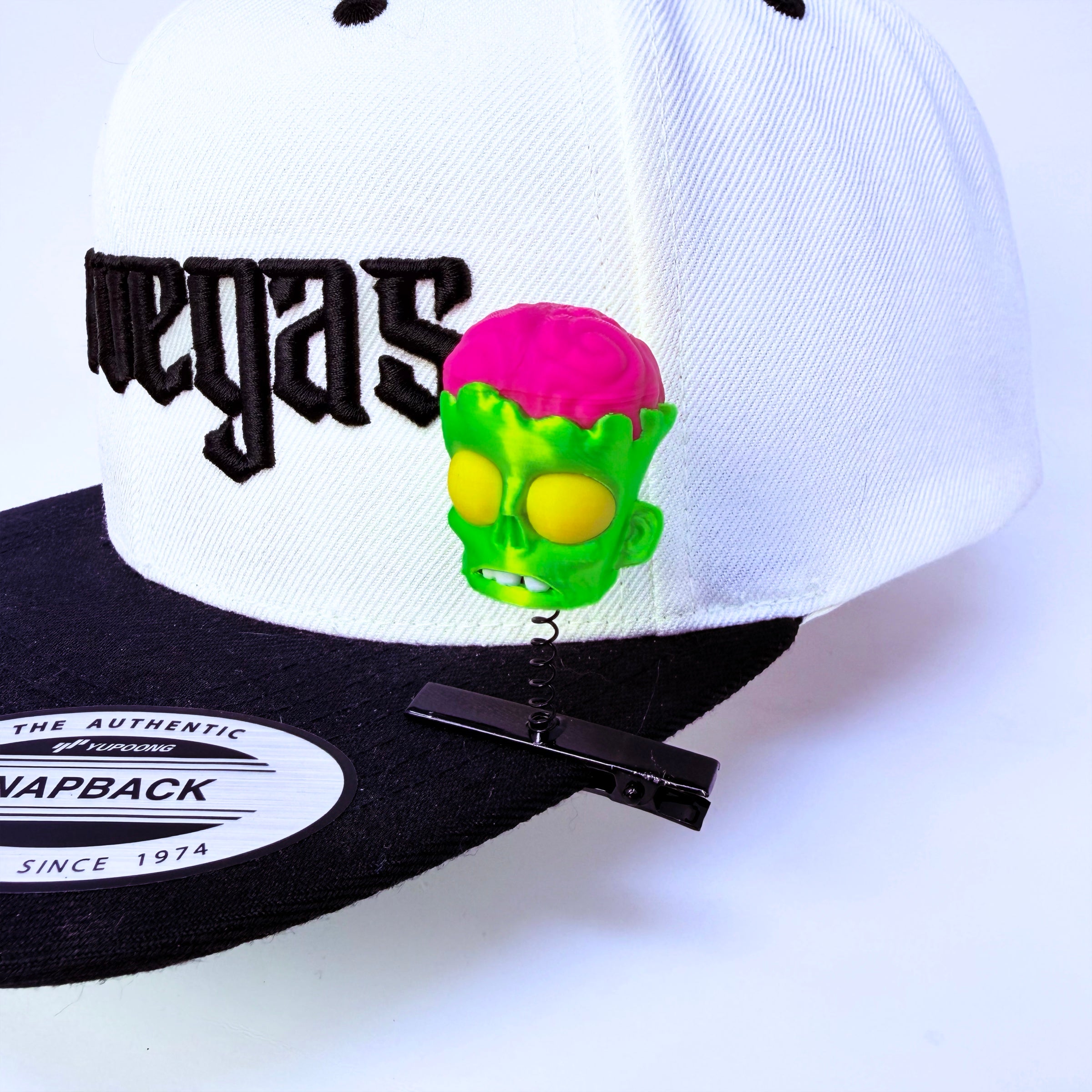 Apocalypse Zombie rave sprout detail view — EDM bass music festival hair clip accessory