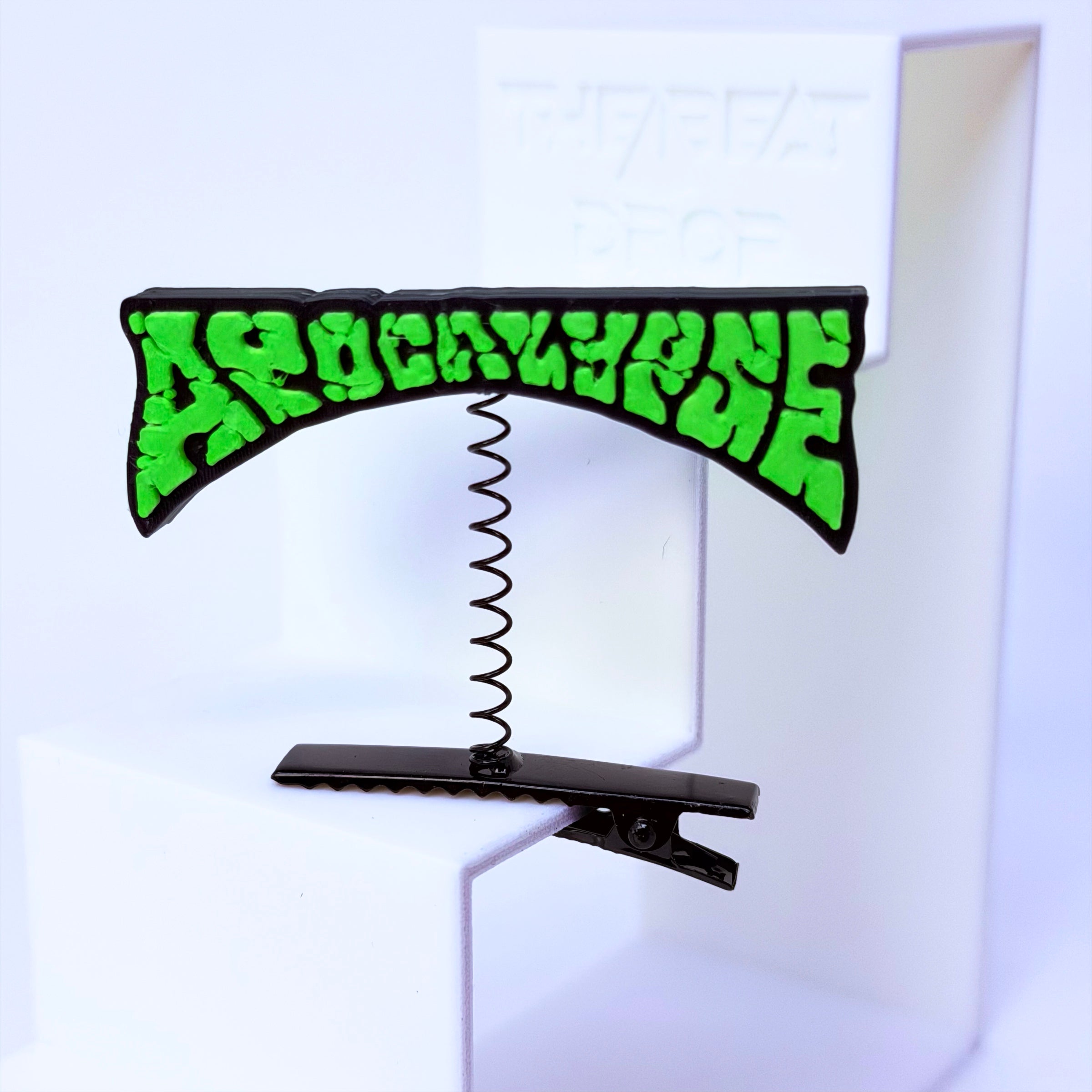 Apocalypse rave sprout green — EDM bass music festival hair clip accessory