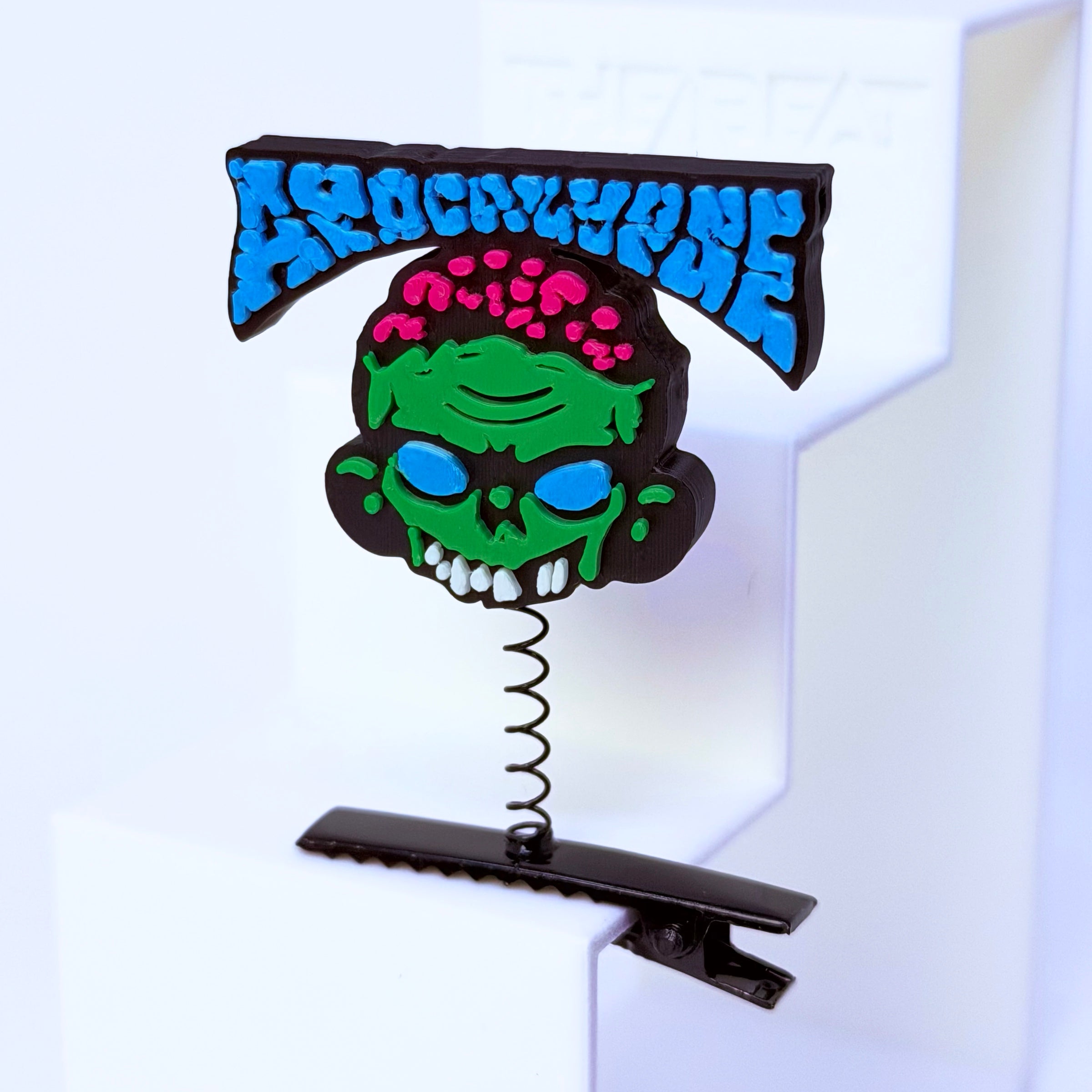 Zombie Apocalypse rave sprout blue — EDM bass music festival hair clip accessory