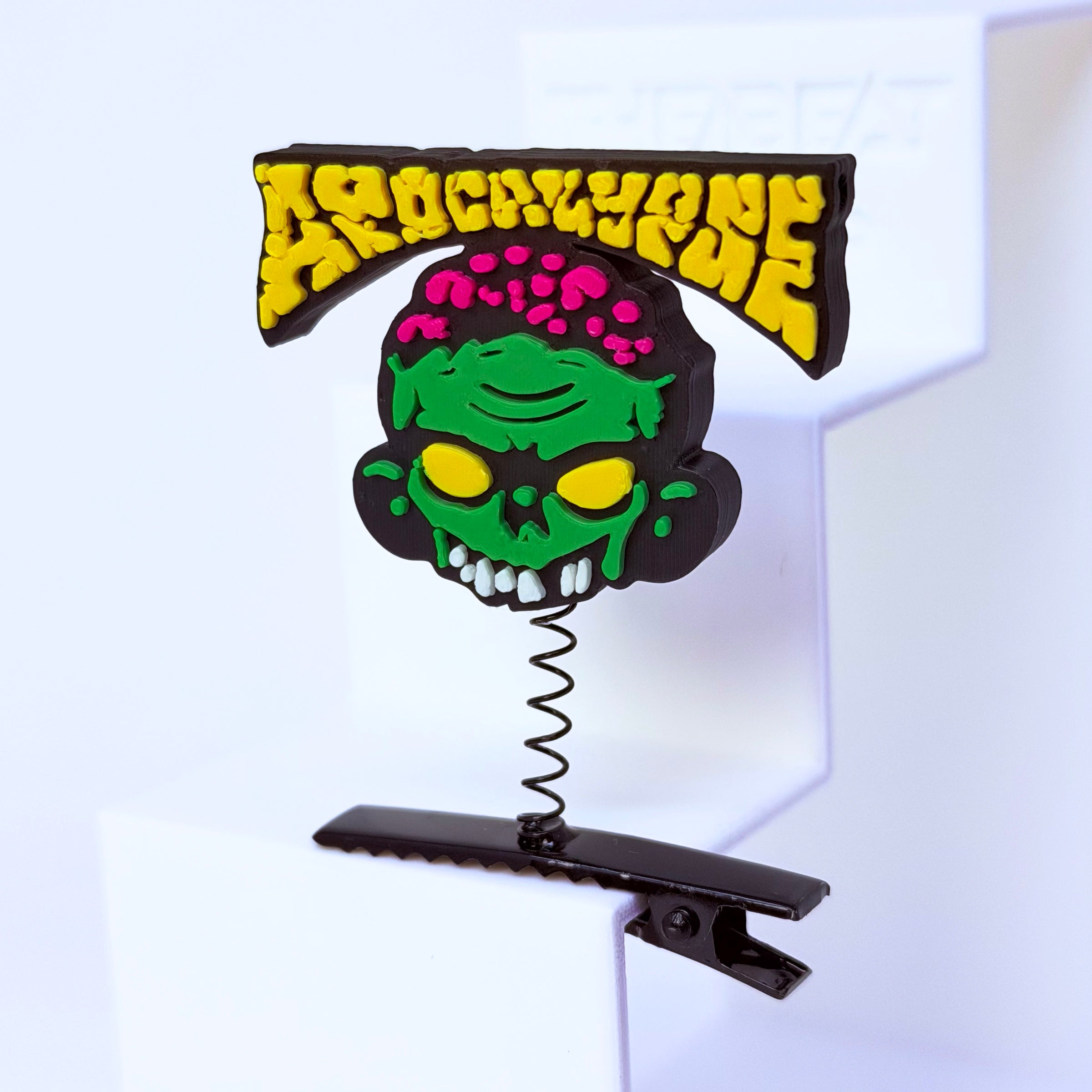 Zombie Apocalypse rave sprout yellow — EDM bass music festival hair clip accessory