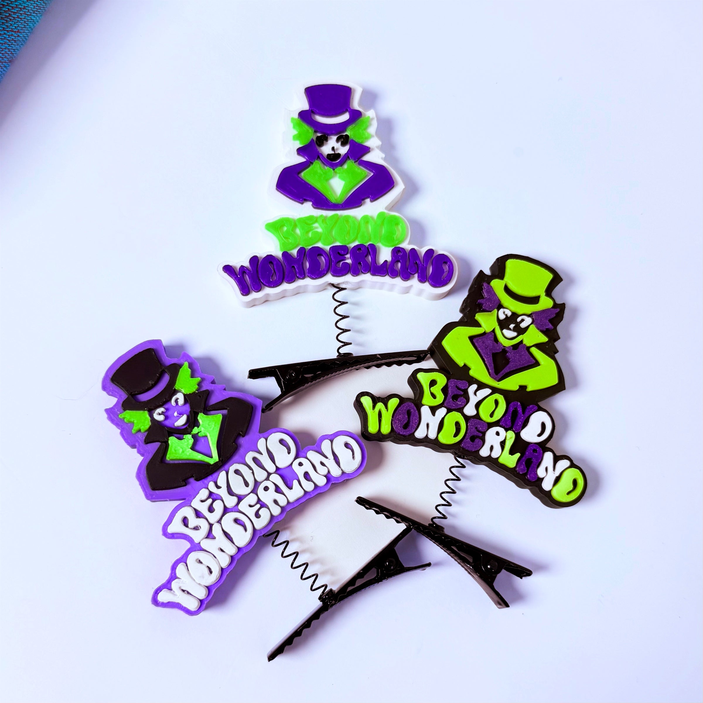 Beyond Wonderland Sprout Clip | Mad Hatter Rave Sprout | Purple White and Black Festival Accessory