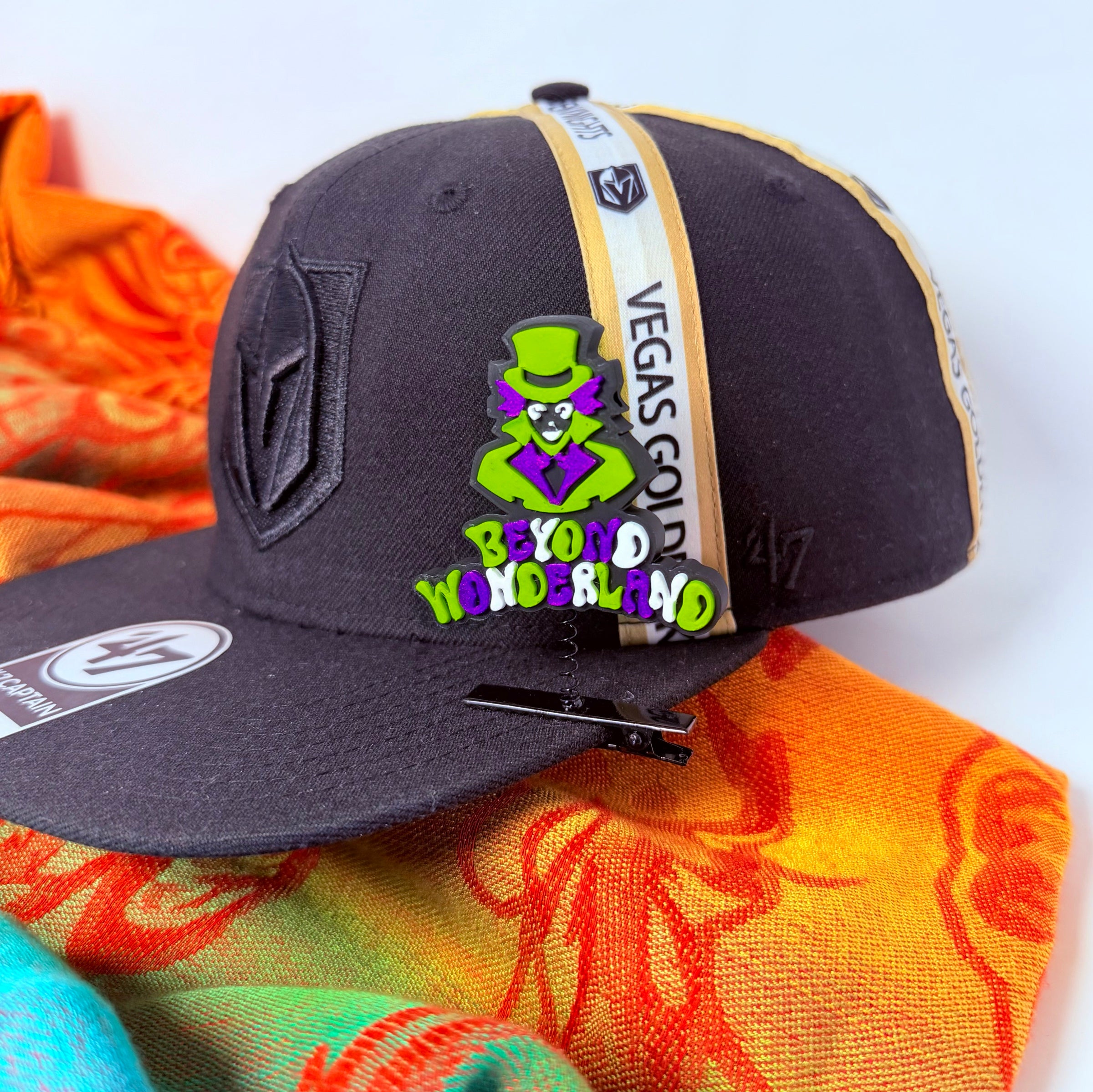 Beyond Wonderland Sprout Clip | Mad Hatter Rave Sprout | Purple White and Black Festival Accessory