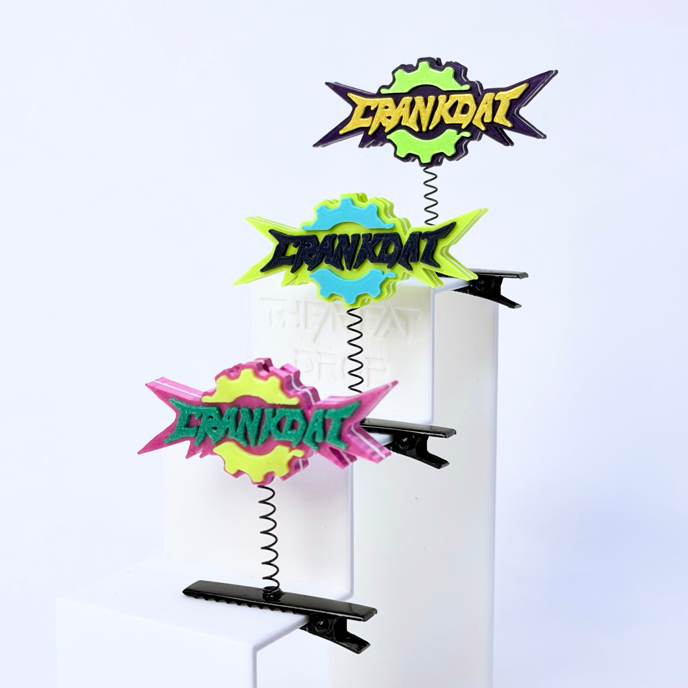 Crankdat logo rave sprout multi-color — EDM bass music festival hair clip accessory