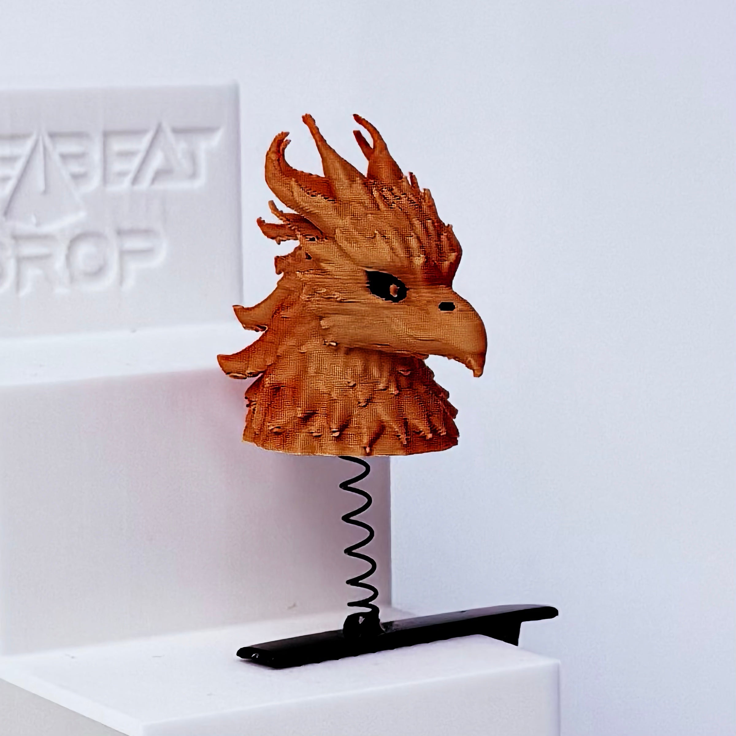 Illenium phoenix fire bird rave sprout — copper firebird head EDM festival hair clip accessory