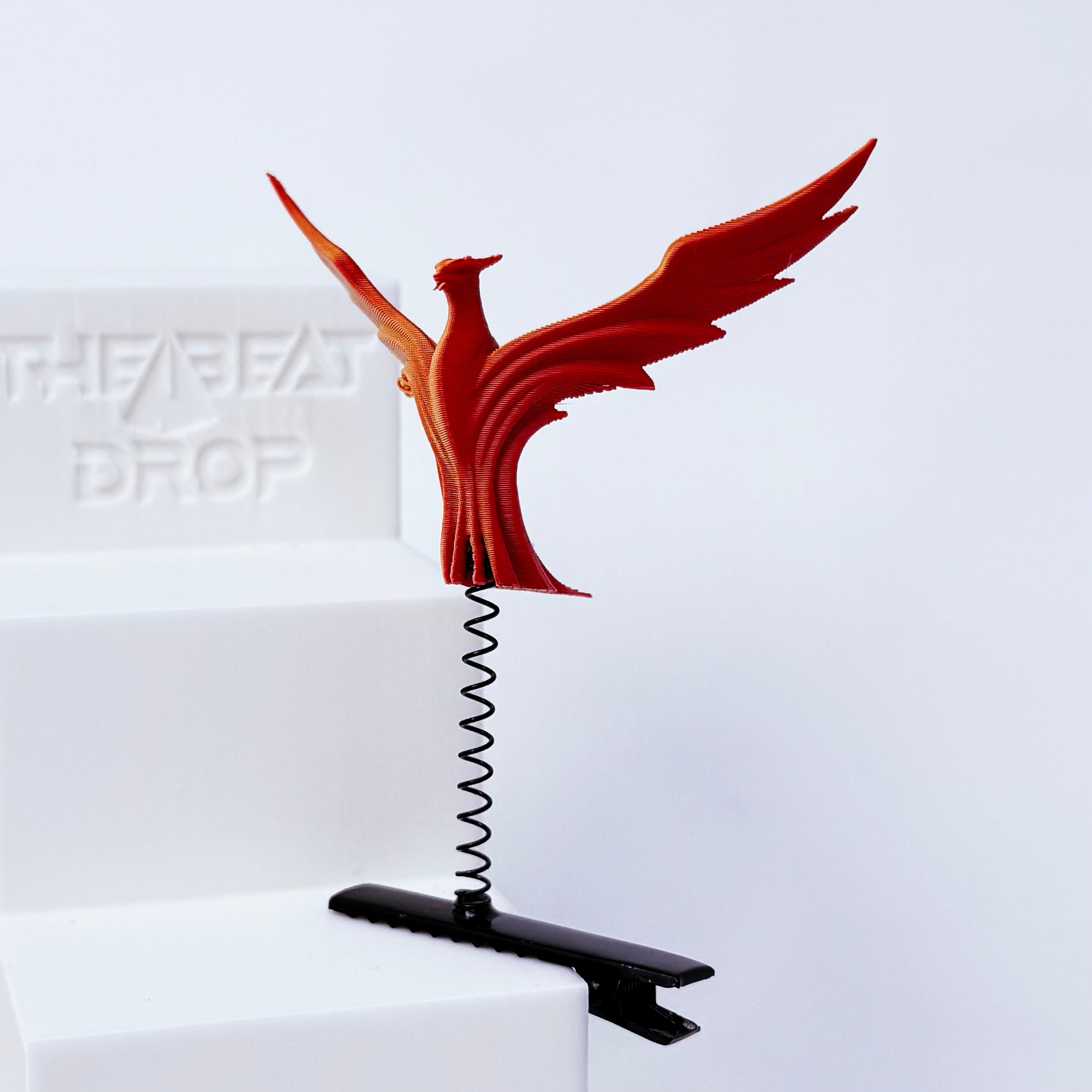 Illenium phoenix fire bird rave sprout — red winged phoenix EDM festival hair clip accessory
