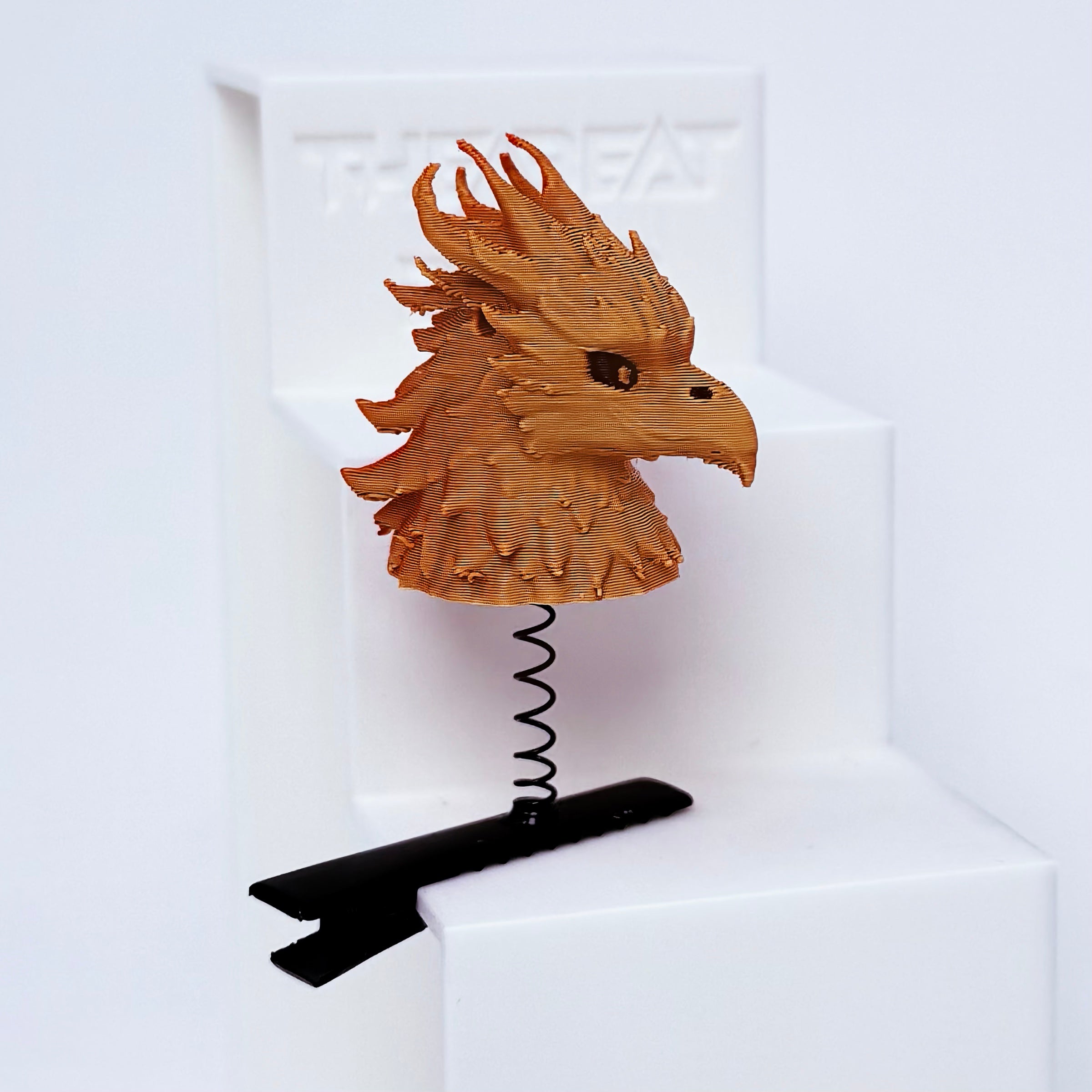 Illenium phoenix fire bird rave sprout — gold firebird head EDM hair clip accessory