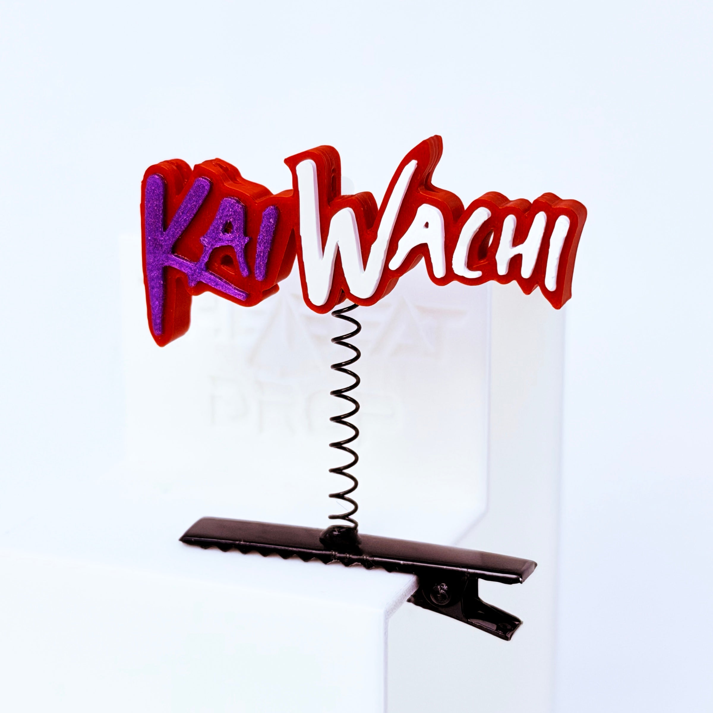 Kai Wachi logo rave sprout red — EDM festival hair clip accessory