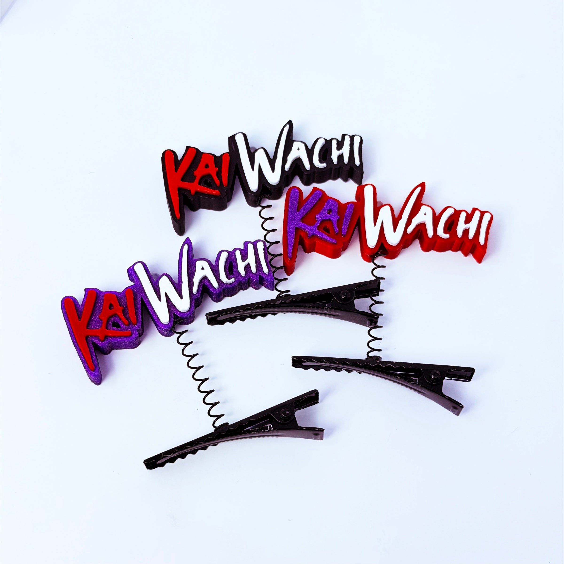 Kai Wachi logo rave sprout multi-color — kandi festival hat clip set