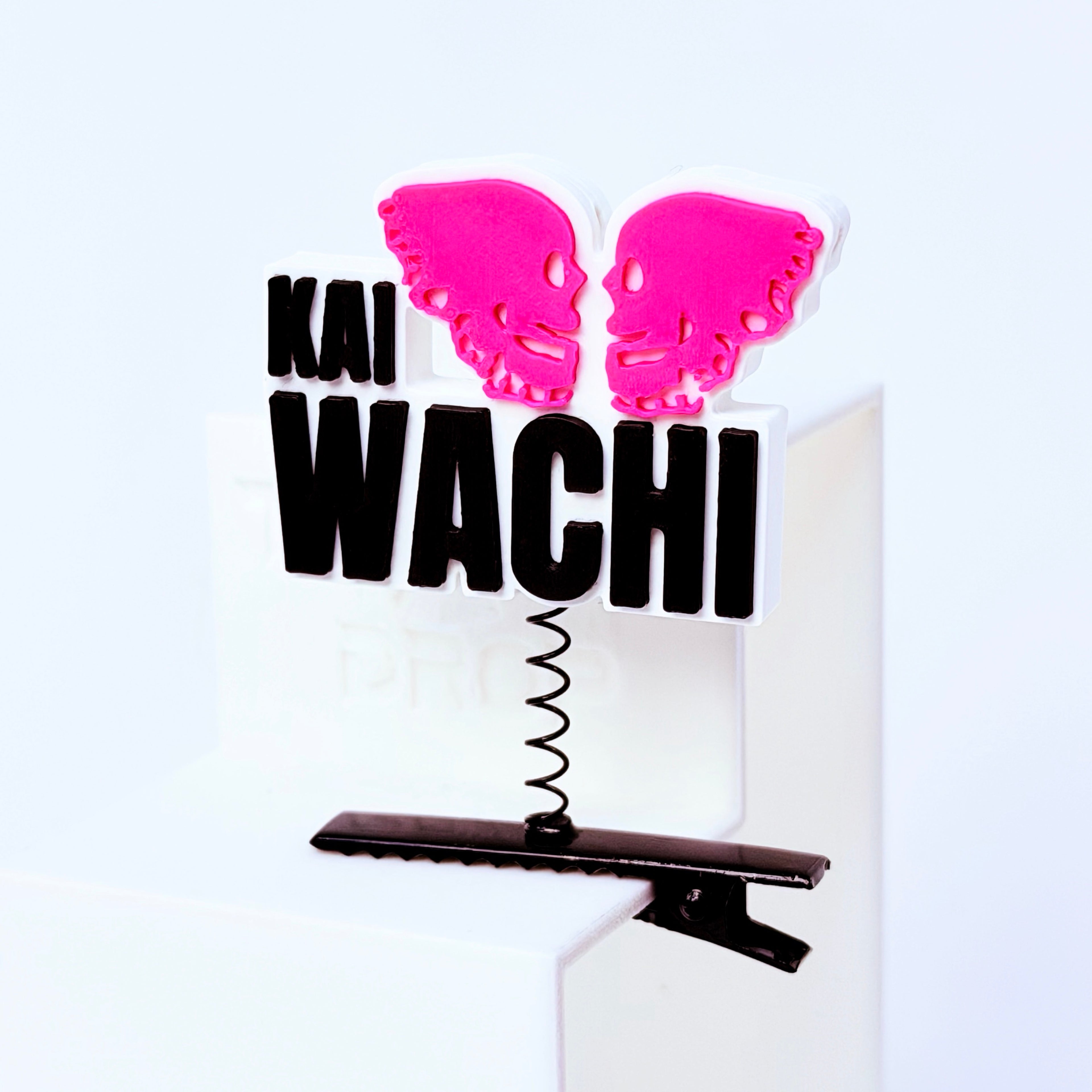 Kai Wachi butterfly skull rave sprout white — EDM festival hair clip accessory