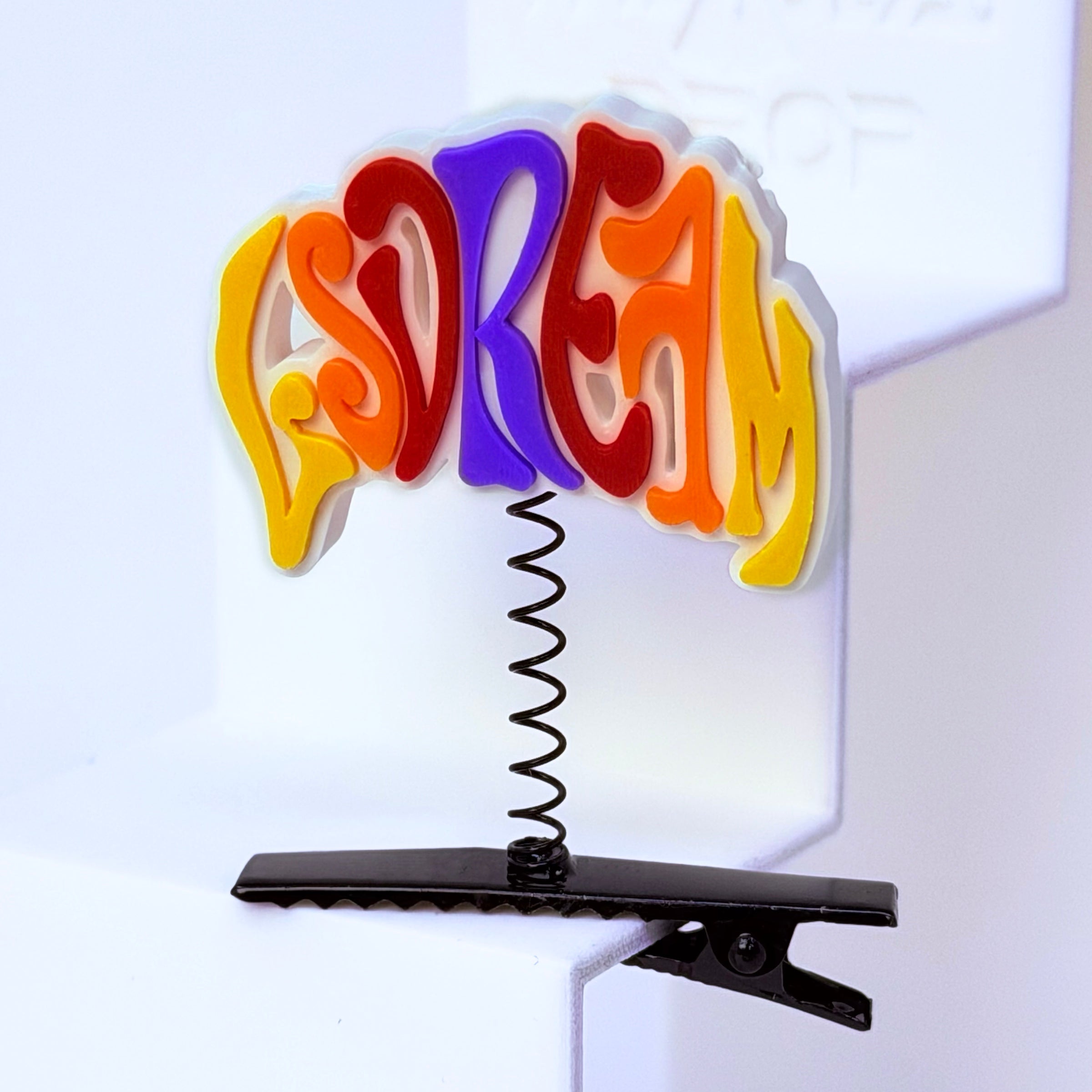 LSDream psychedelic rave sprout white — EDM festival hair clip accessory