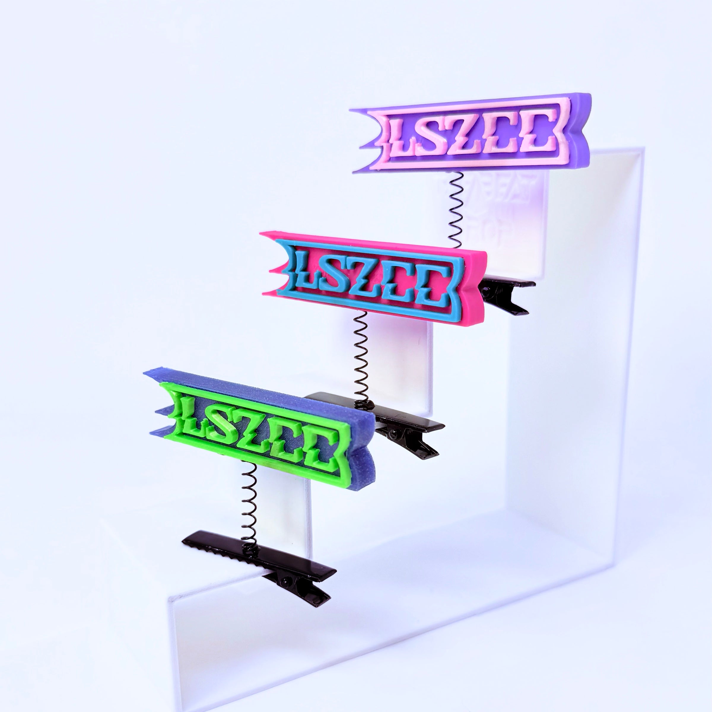 LSZEE multi-color rave sprout side view — CloZee LSDream EDM festival hair clip accessory