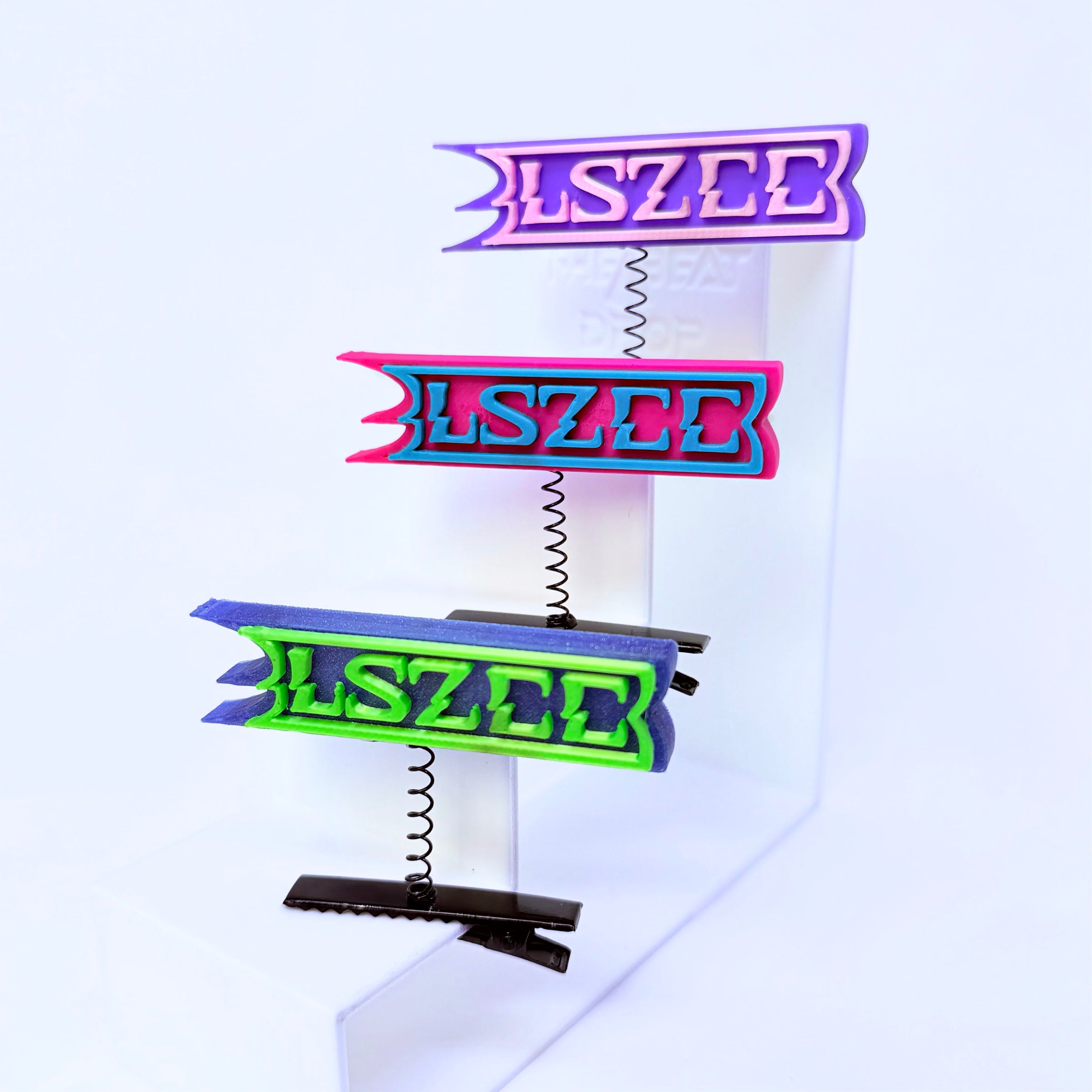 LSZEE multi-color rave sprout in pink purple and blue — CloZee LSDream EDM festival hair clip accessory
