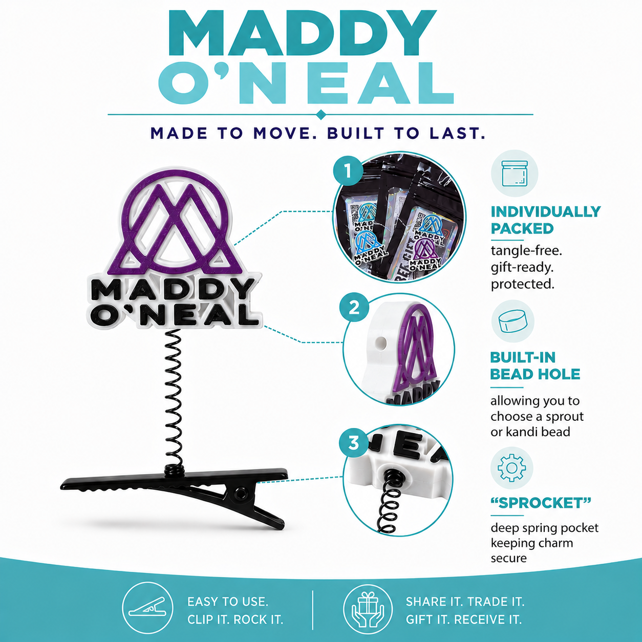 Maddy O'Neal Rave Sprout — EDM Festival Hair Clip